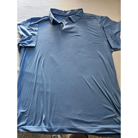 Peter Millar Performance Polo Shirt Mens Large Blue Stretch Golf Casual - Picture 3 of 8